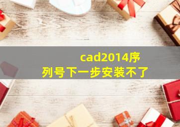 cad2014序列号下一步安装不了