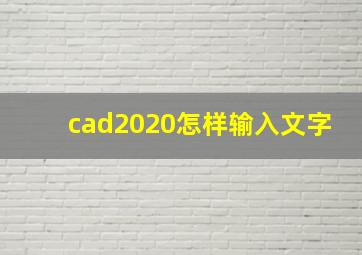 cad2020怎样输入文字