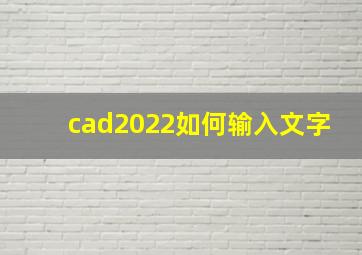 cad2022如何输入文字