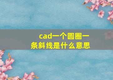 cad一个圆圈一条斜线是什么意思