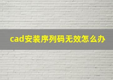 cad安装序列码无效怎么办