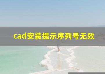 cad安装提示序列号无效