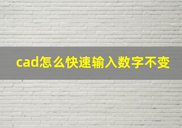 cad怎么快速输入数字不变