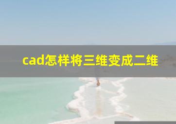 cad怎样将三维变成二维