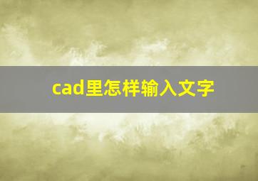 cad里怎样输入文字