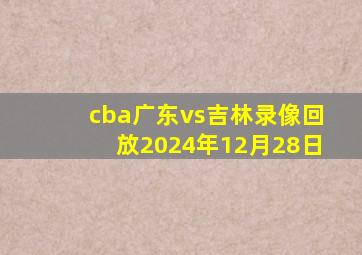 cba广东vs吉林录像回放2024年12月28日