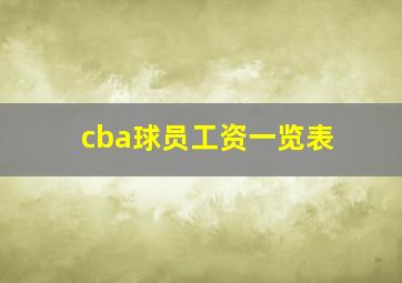 cba球员工资一览表