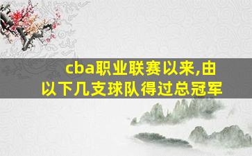 cba职业联赛以来,由以下几支球队得过总冠军