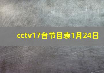 cctv17台节目表1月24日