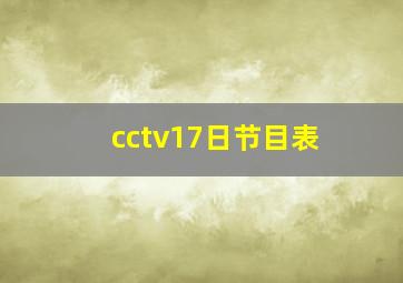 cctv17日节目表