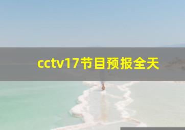 cctv17节目预报全天