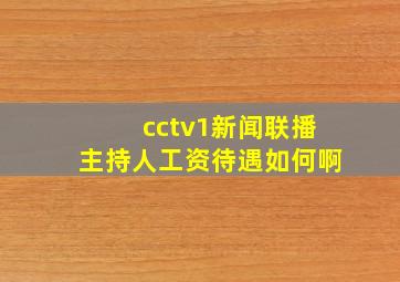 cctv1新闻联播主持人工资待遇如何啊