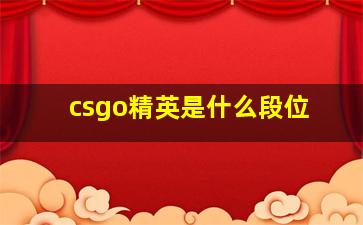 csgo精英是什么段位