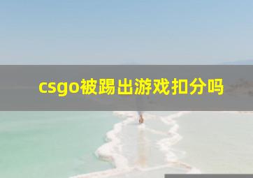 csgo被踢出游戏扣分吗