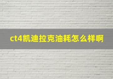 ct4凯迪拉克油耗怎么样啊