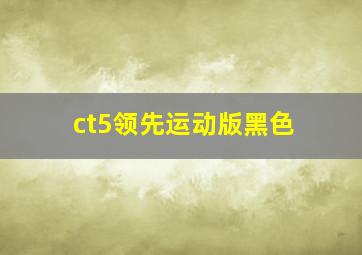 ct5领先运动版黑色