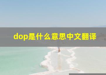 dop是什么意思中文翻译