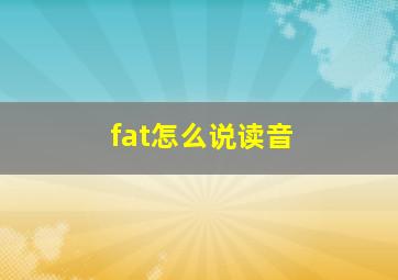 fat怎么说读音