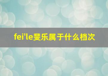 fei'le斐乐属于什么档次