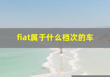 fiat属于什么档次的车