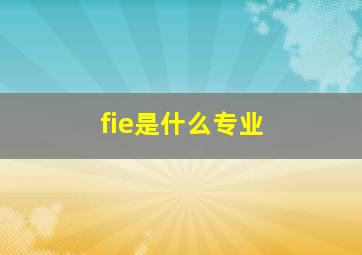 fie是什么专业