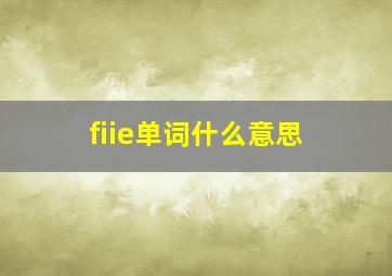 fiie单词什么意思