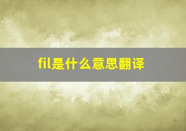 fil是什么意思翻译