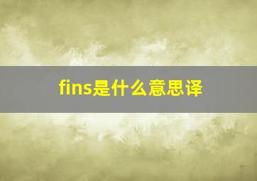 fins是什么意思译