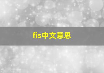 fis中文意思