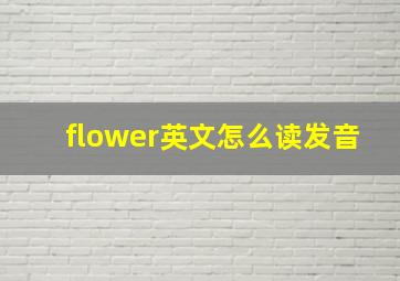 flower英文怎么读发音