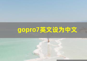 gopro7英文设为中文