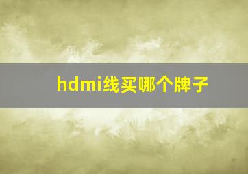 hdmi线买哪个牌子