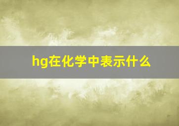 hg在化学中表示什么