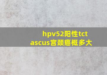 hpv52阳性tctascus宫颈癌概多大