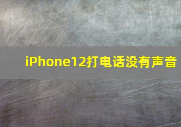 iPhone12打电话没有声音