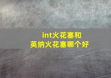 int火花塞和英纳火花塞哪个好