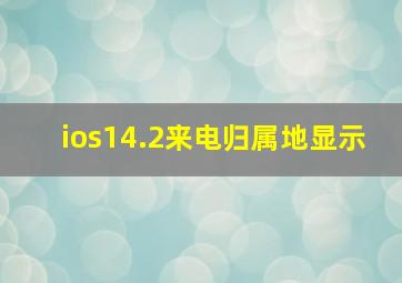 ios14.2来电归属地显示