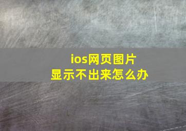 ios网页图片显示不出来怎么办