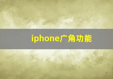 iphone广角功能