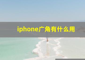 iphone广角有什么用