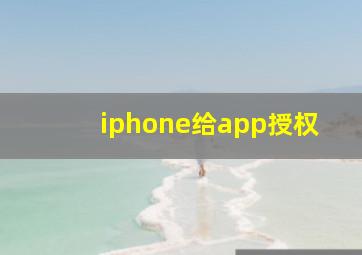 iphone给app授权