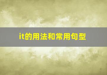 it的用法和常用句型