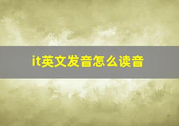 it英文发音怎么读音