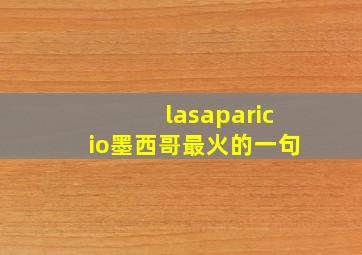 lasaparicio墨西哥最火的一句