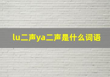 lu二声ya二声是什么词语