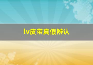 lv皮带真假辨认