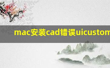 mac安装cad错误uicustomizer