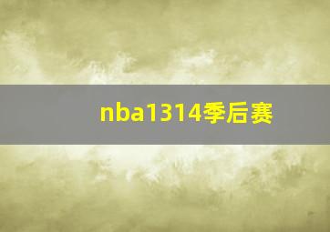 nba1314季后赛