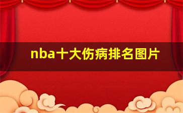 nba十大伤病排名图片