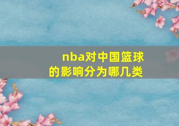 nba对中国篮球的影响分为哪几类